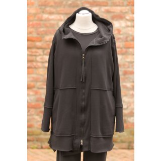 ELLi by Acconda Jacke Teddy long  mit Kapuze schwarz, Gr. 48/50 (Herstellergröße 7)
